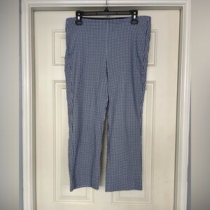 Chico’s Juliet Gingham Straight Cropped Pull On Pants Preppy Picnic‎